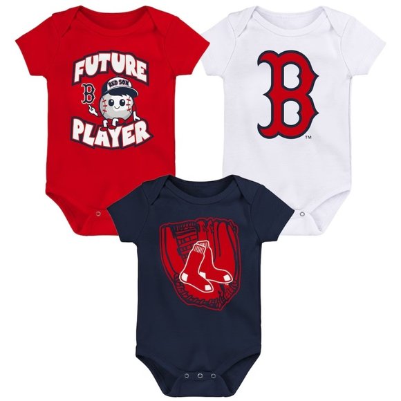 Genuine Merchandise Boston Red Sox Baby Three-Pack Bodysuit Set